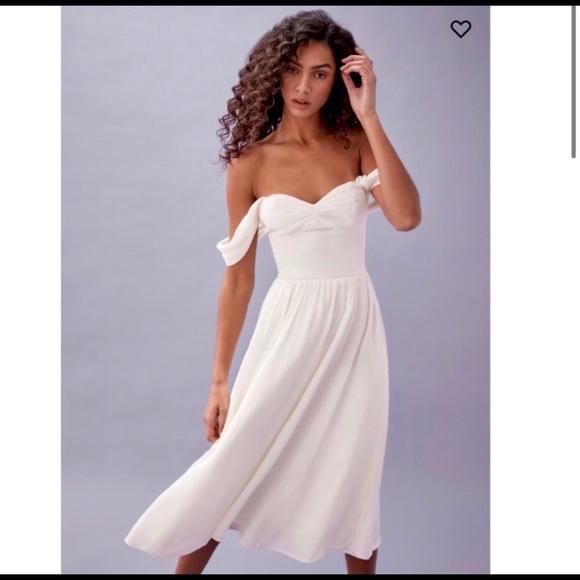 Reformation Dresses & Skirts - White Off the Shoulder Reformation Dress Violet
